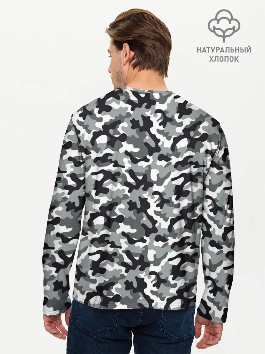 Мужской лонгслив базовый / Камуфляж