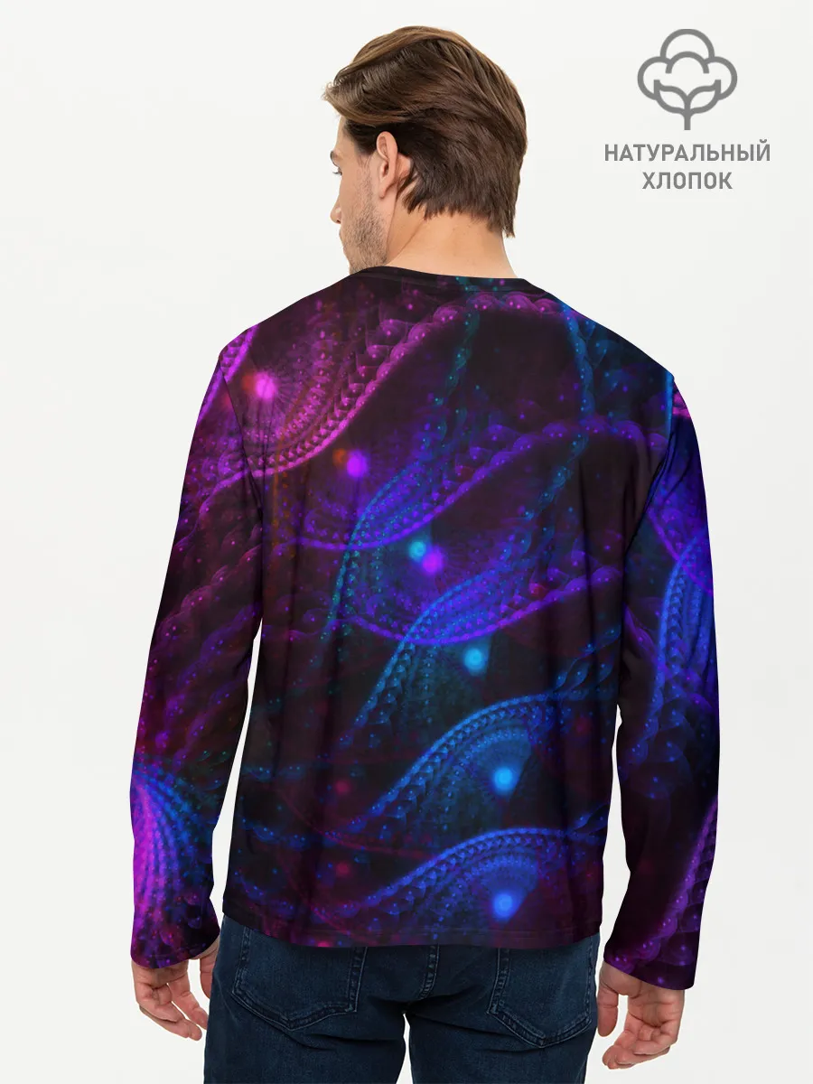 Мужской лонгслив базовый / NEON FRACTAL