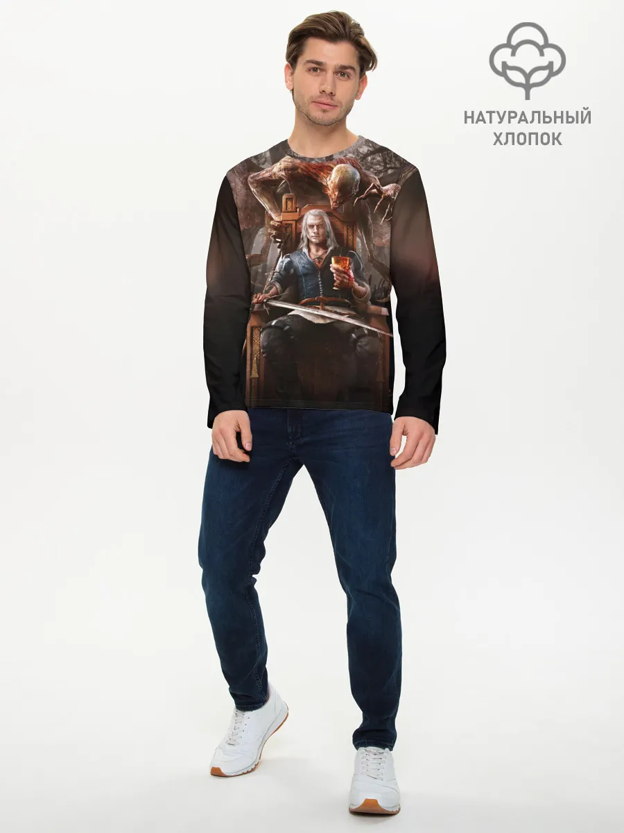 Мужской лонгслив базовый / КРОВЬ И ВЕДЬМАК