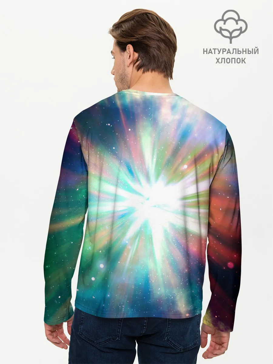 Мужской лонгслив базовый / Космическая вспышка