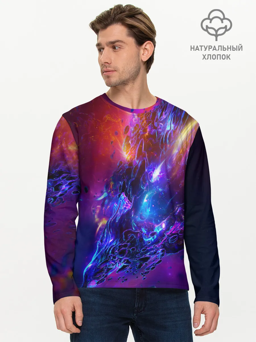 Мужской лонгслив базовый / Universe Neon