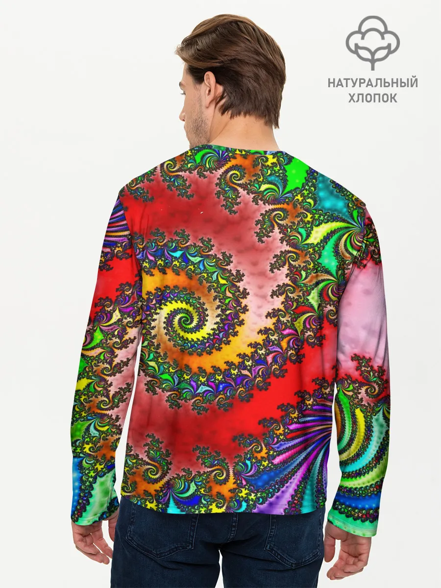 Мужской лонгслив базовый / ФРАКТАЛЬНЫЙ УЗОР