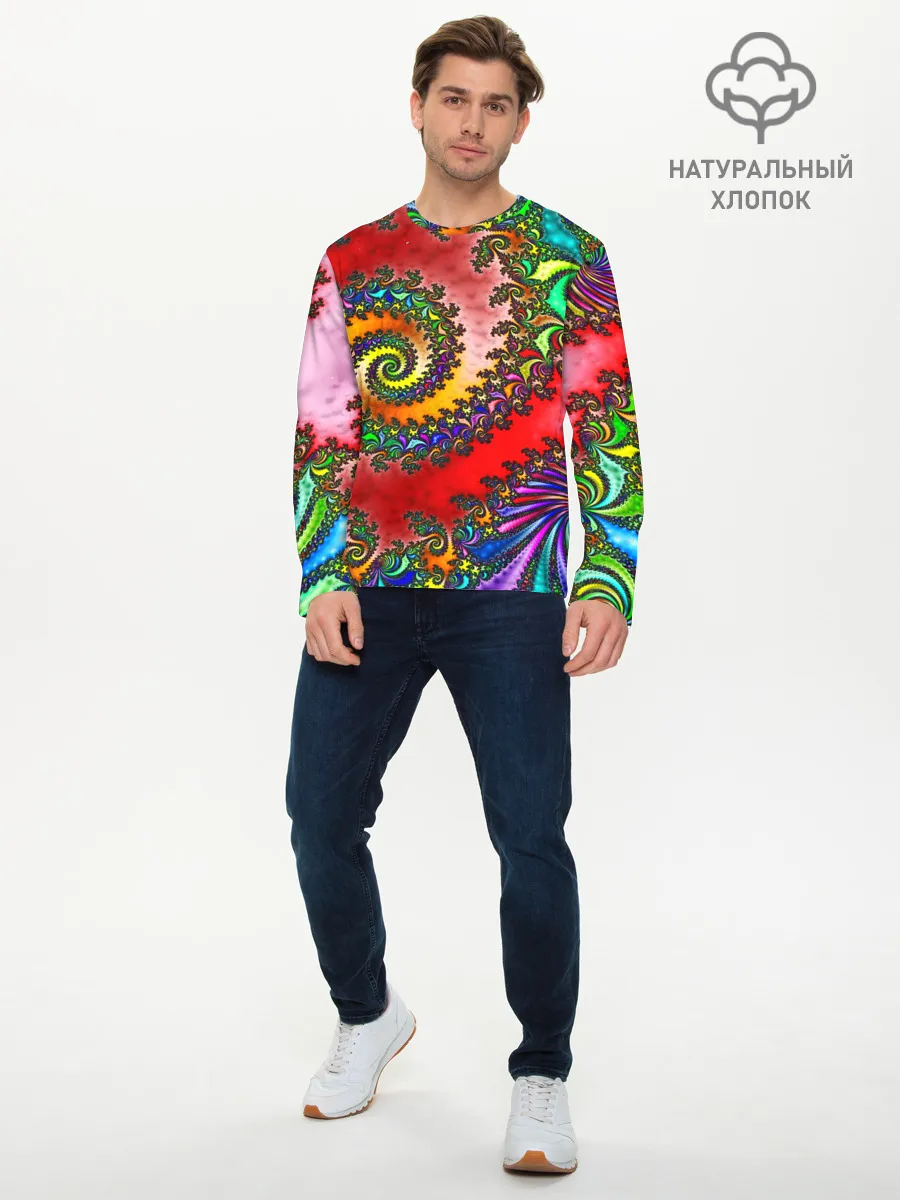 Мужской лонгслив базовый / ФРАКТАЛЬНЫЙ УЗОР