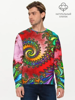 Мужской лонгслив базовый / ФРАКТАЛЬНЫЙ УЗОР