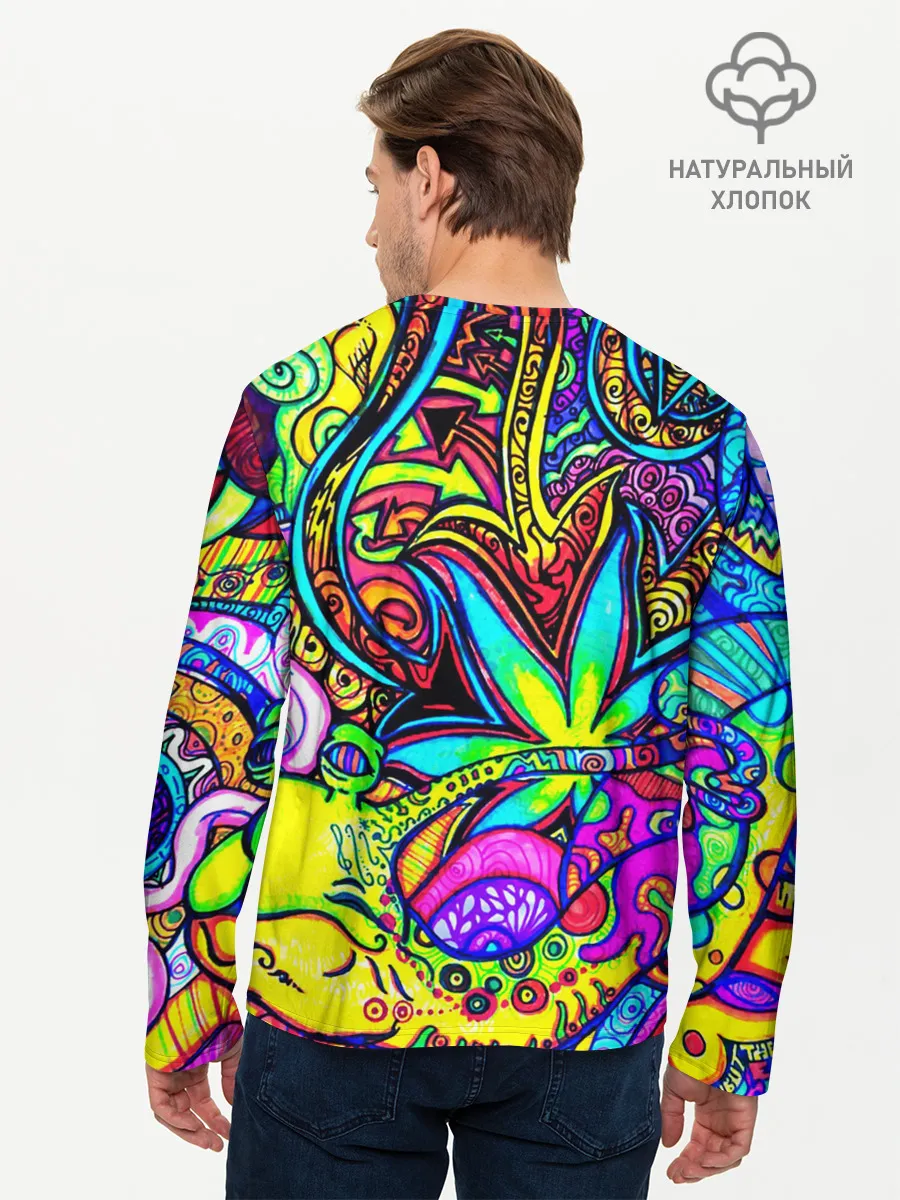 Мужской лонгслив базовый / PSY ABSTRACTION