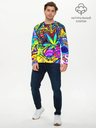 Мужской лонгслив базовый / PSY ABSTRACTION