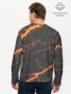 Мужской лонгслив базовый / KIMETSU NO YAIBA оранжевые молнии