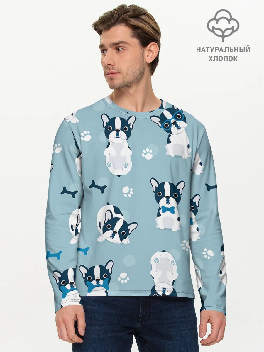 Мужской лонгслив базовый / Собачки