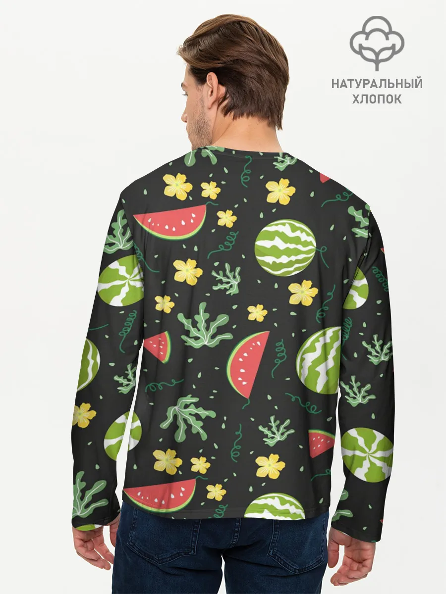 Мужской лонгслив базовый / Арбузики