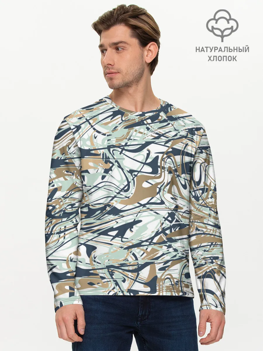 Мужской лонгслив базовый / Узор красками