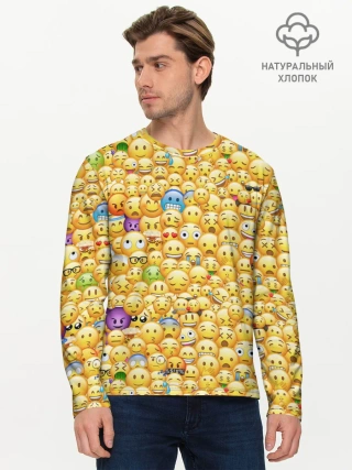 Мужской лонгслив базовый / Смайлики Emoji