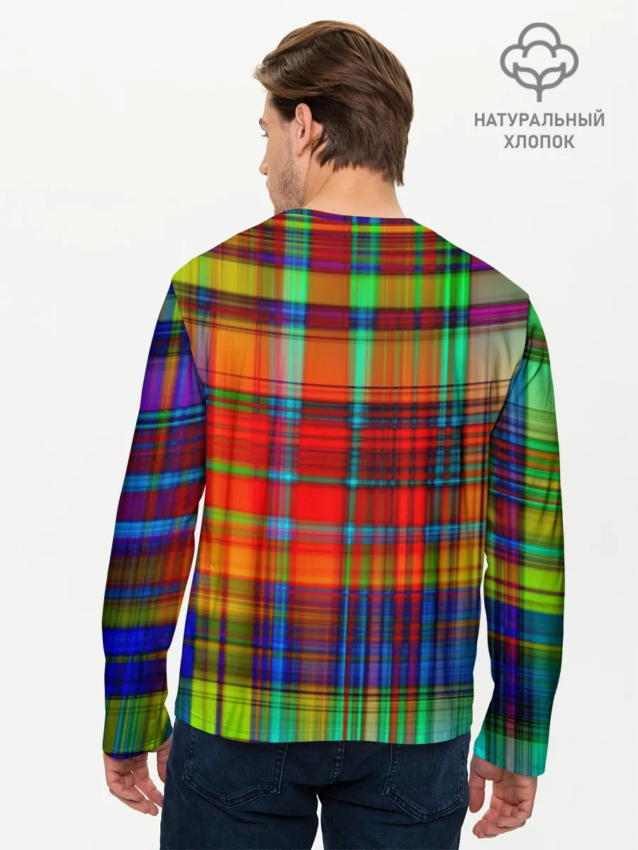 Мужской лонгслив базовый / Радужная сетка