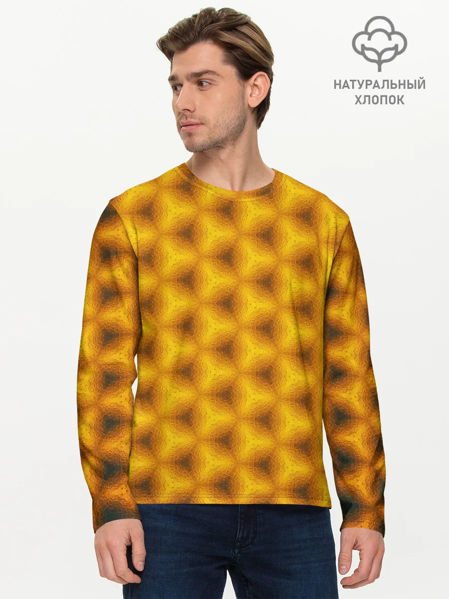 Мужской лонгслив базовый / Синие соты