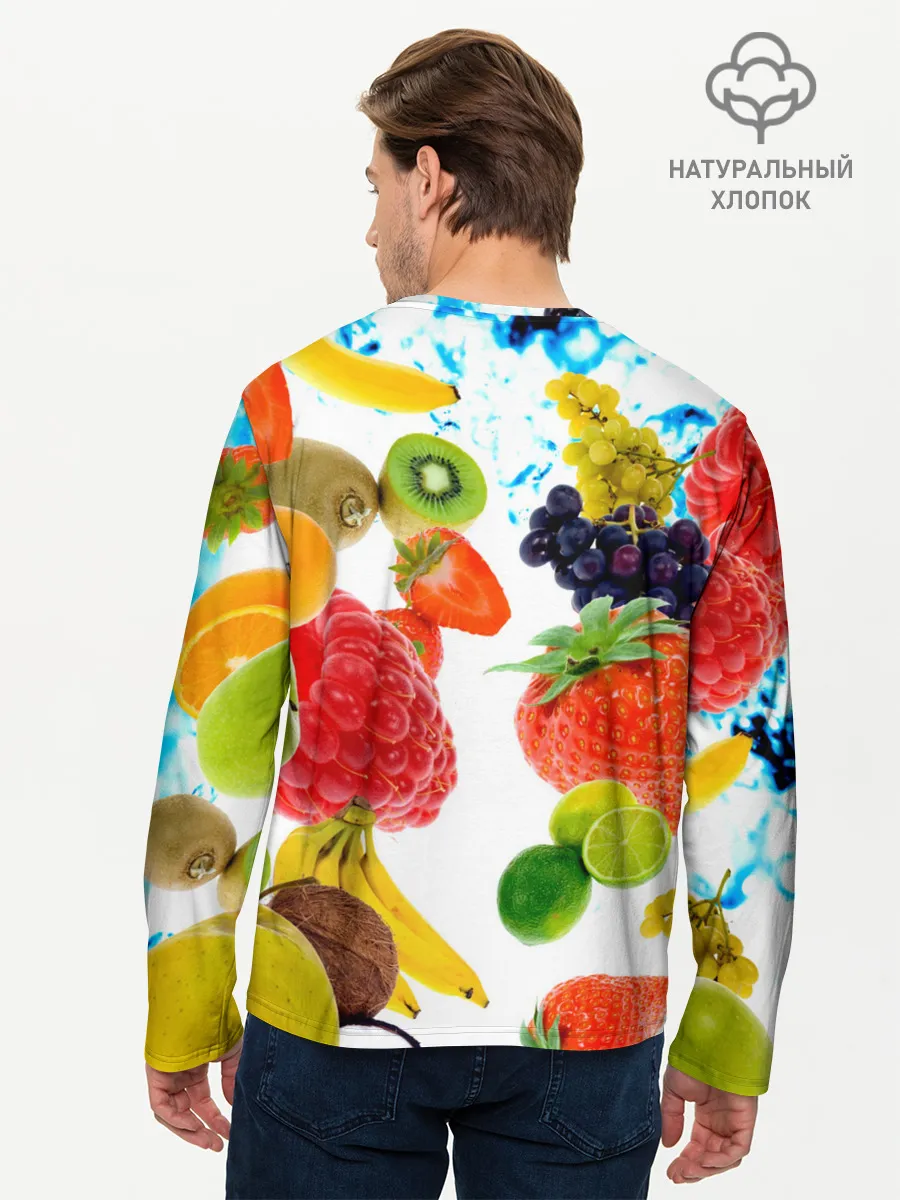 Мужской лонгслив базовый / фрукты
