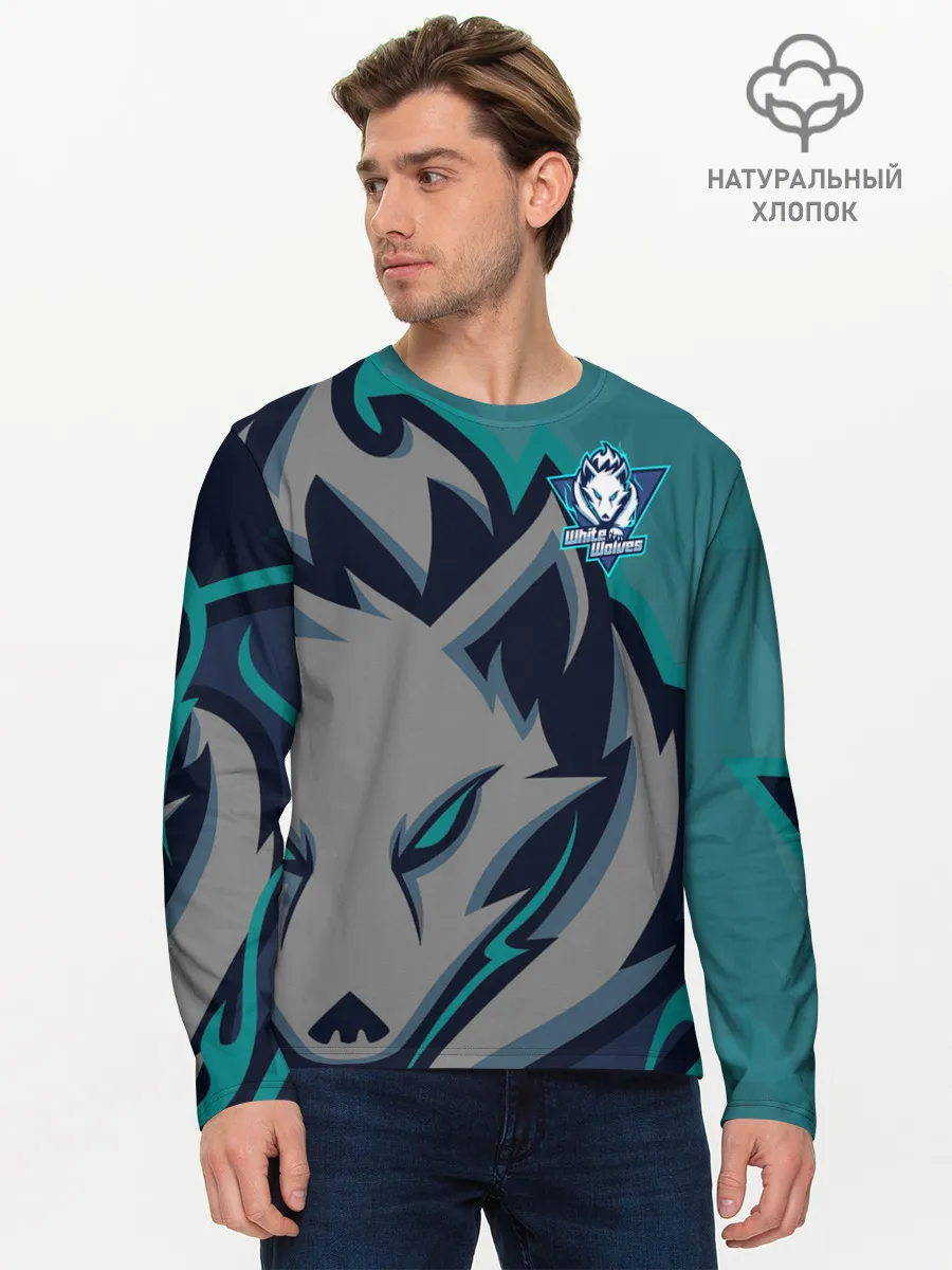 Мужской лонгслив базовый / Форма White wolves