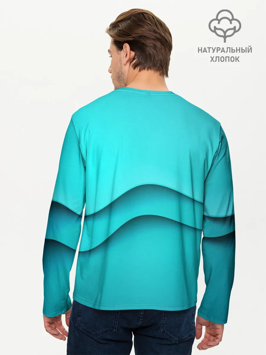 Мужской лонгслив базовый / Волна