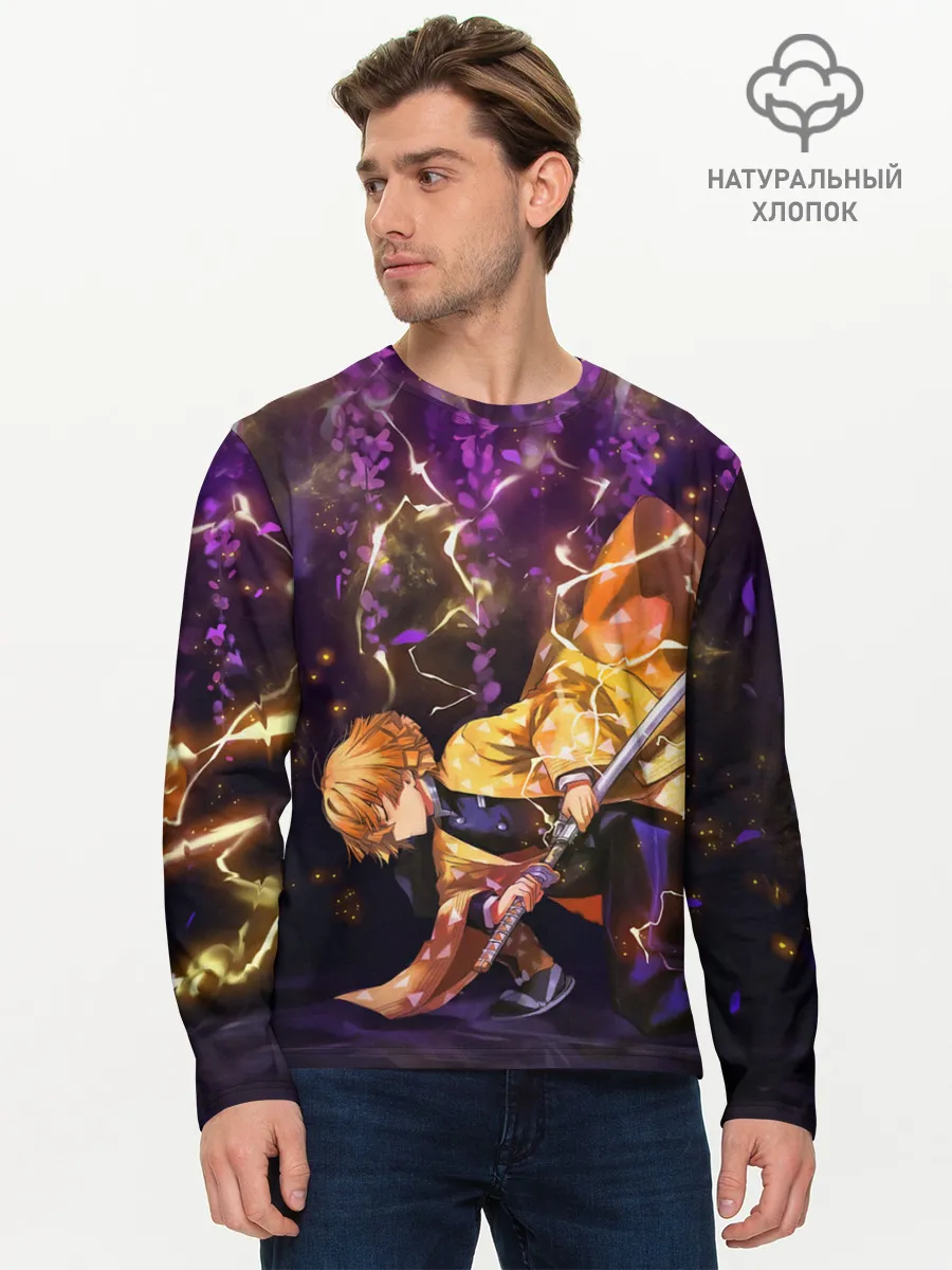 Мужской лонгслив базовый / Kimetsu no yaiba готовится