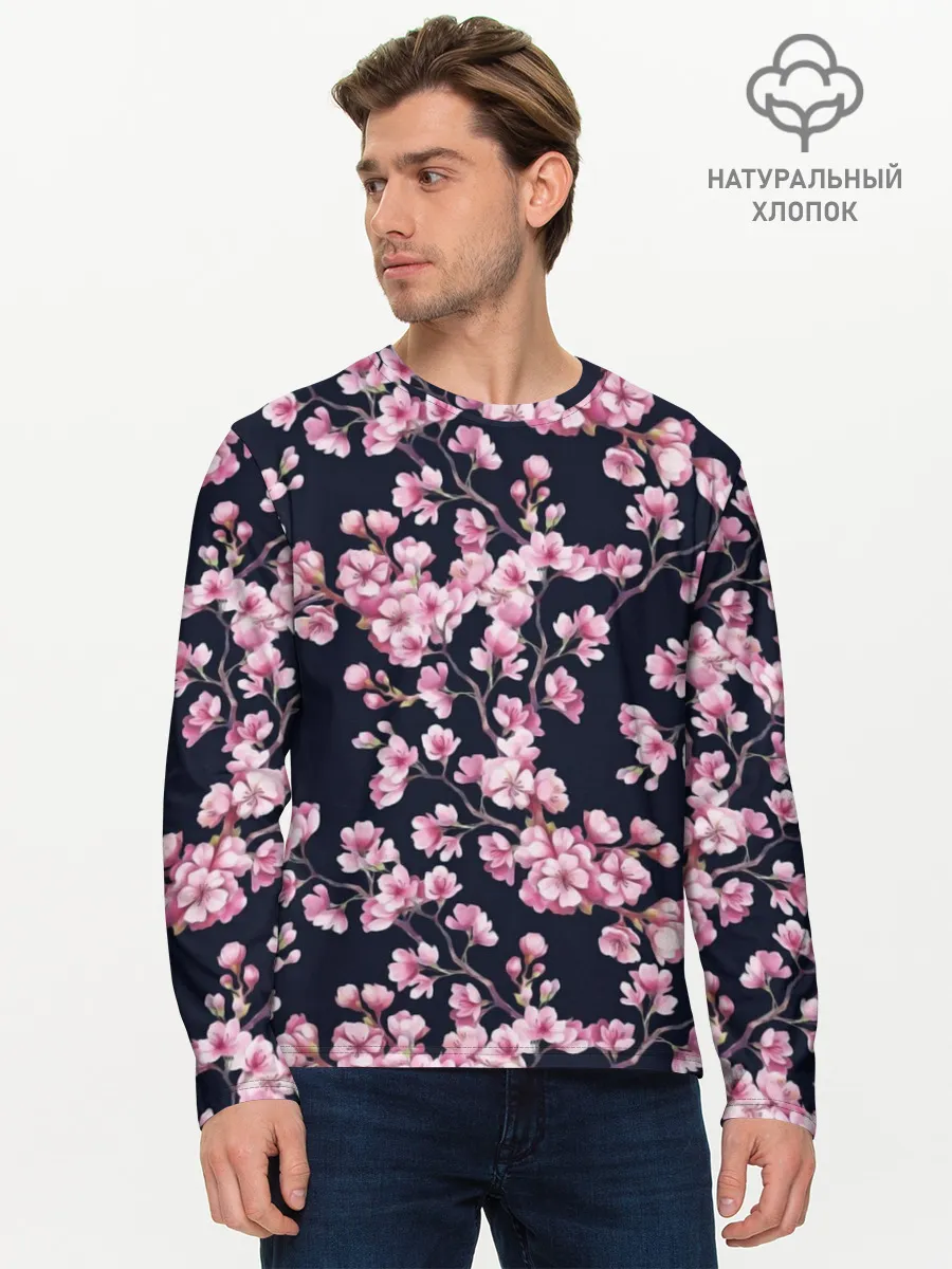 Мужской лонгслив базовый / Сакура