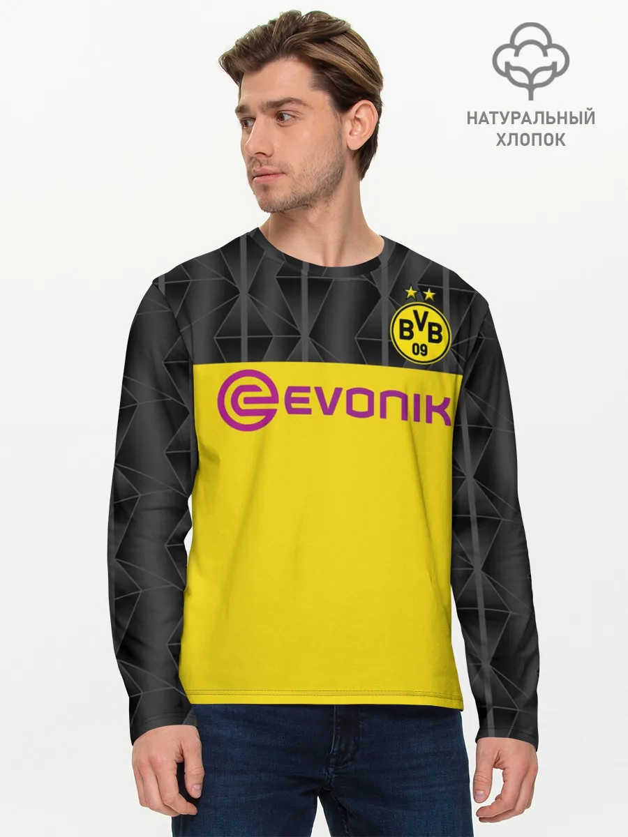 Мужской лонгслив базовый / Reus home UEFA 19-20