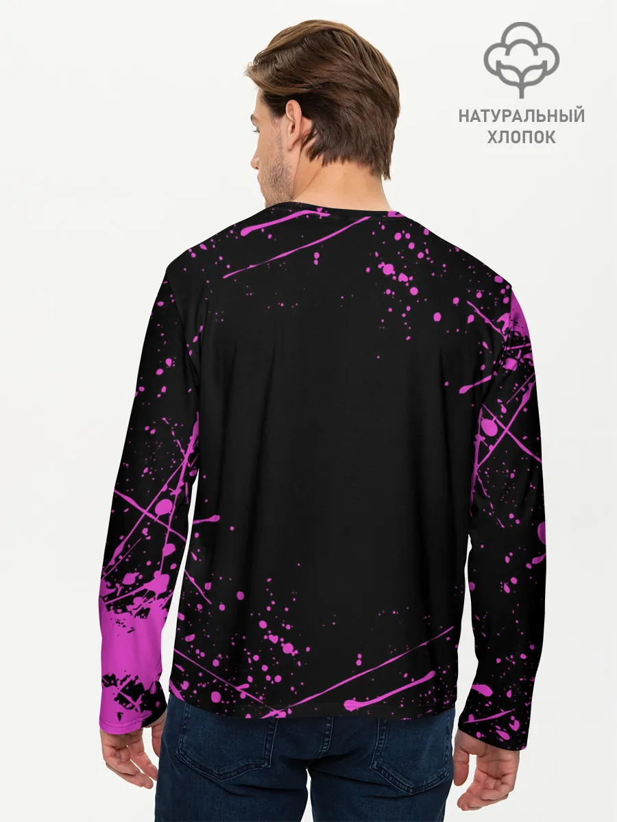Мужской лонгслив базовый / Кира джоджо фиолетовые брызги