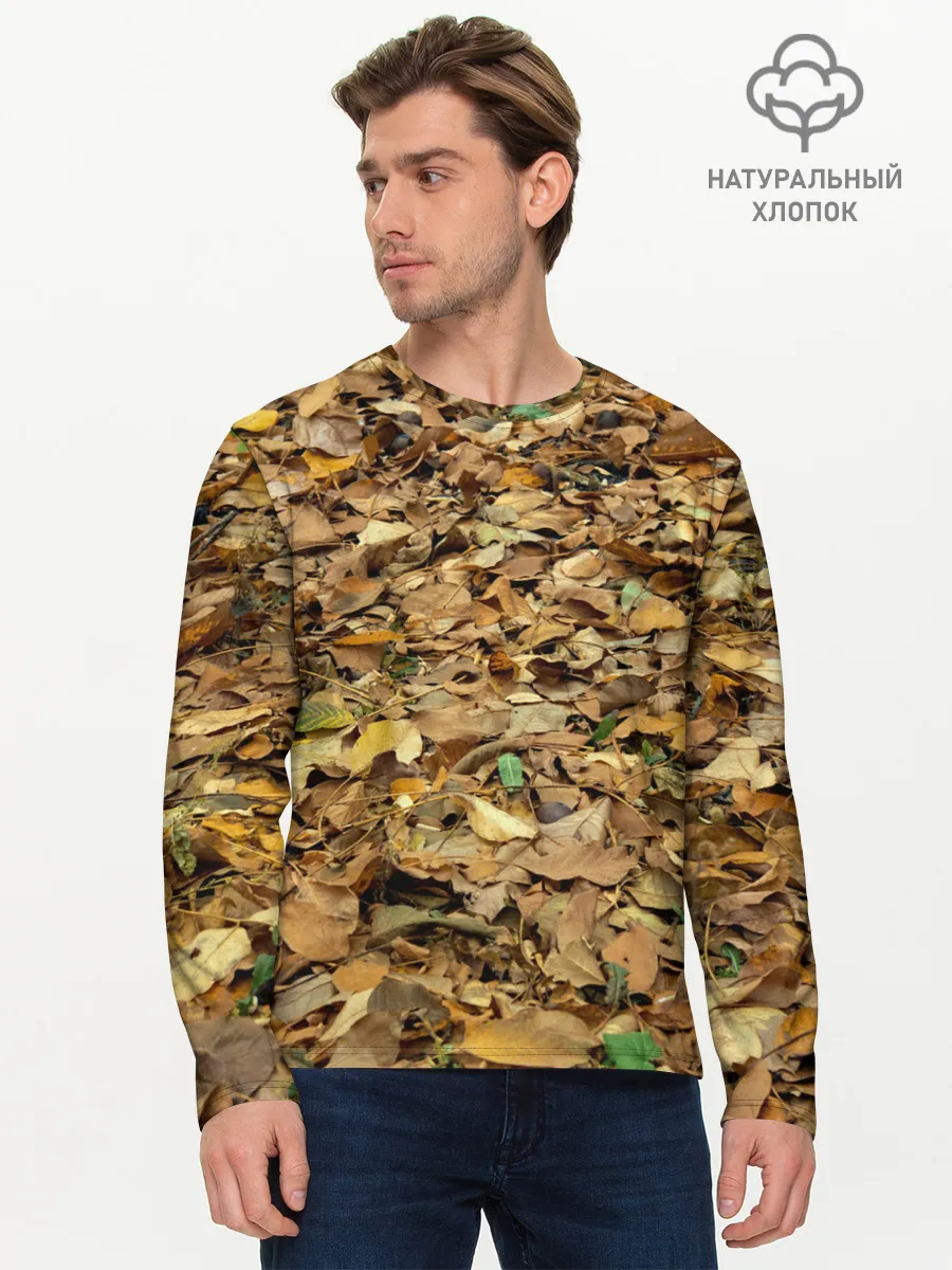 Мужской лонгслив базовый / Листья
