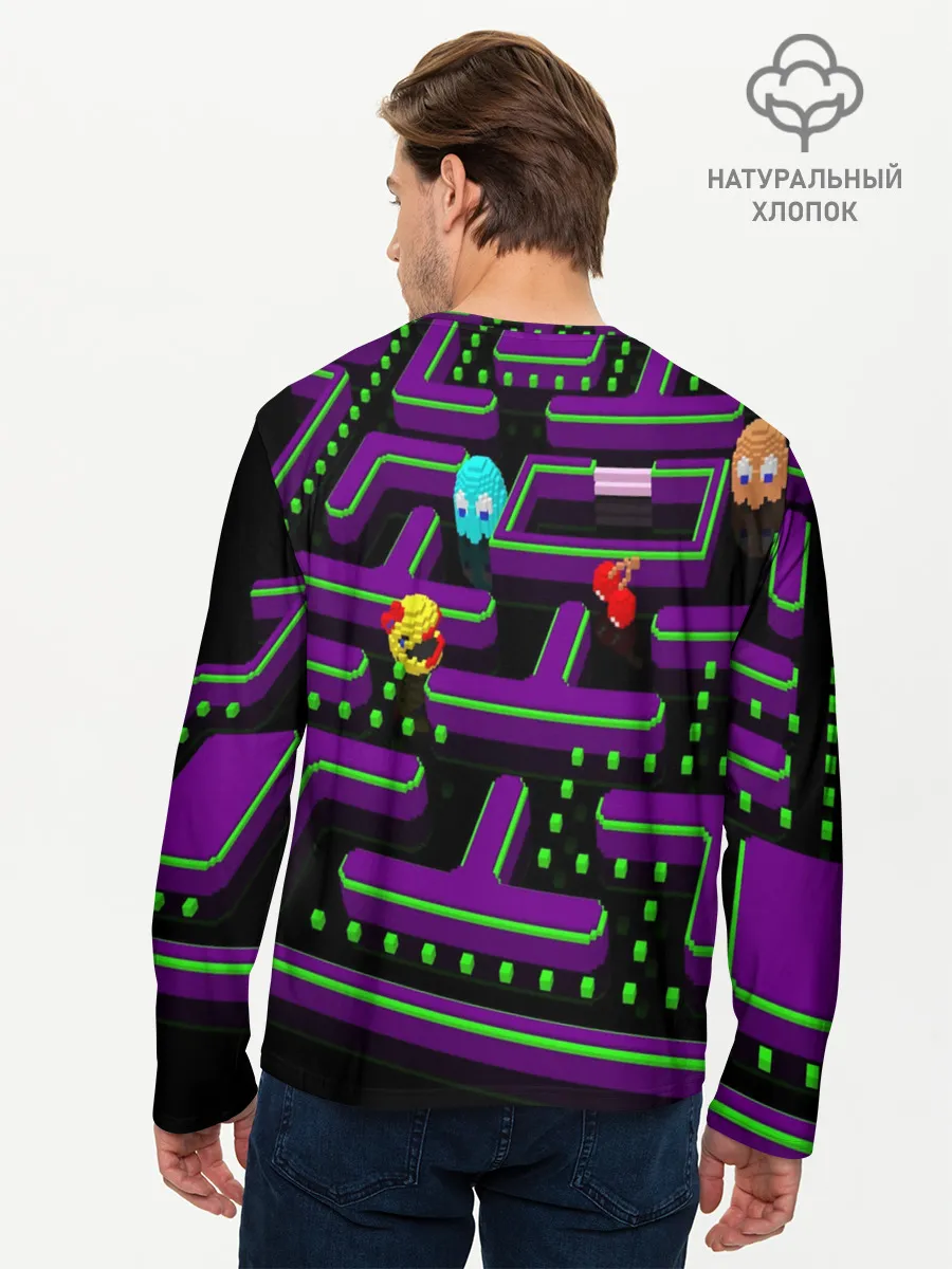 Мужской лонгслив базовый / PAC-MAN 3D
