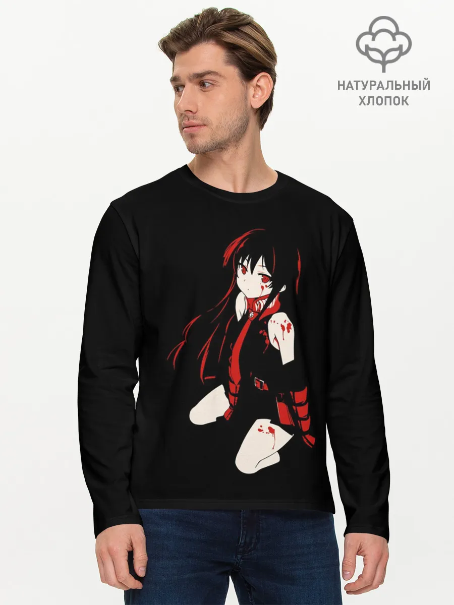 Мужской лонгслив базовый / Anime Girl red