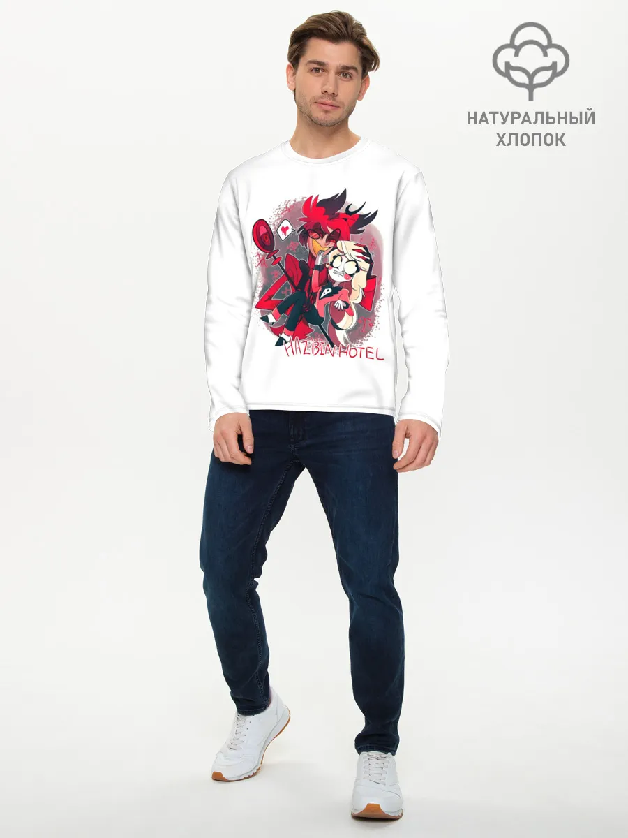 Мужской лонгслив базовый / Hazbin Hotel