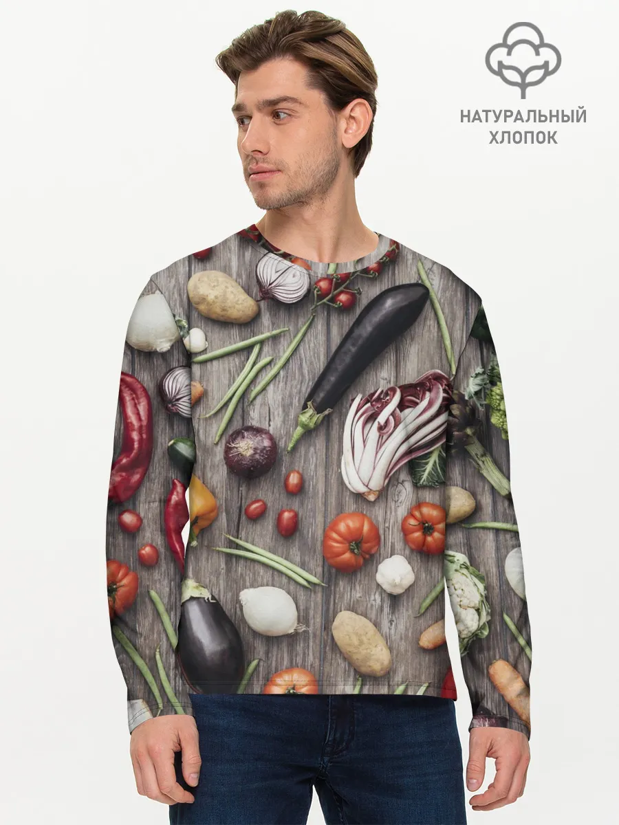Мужской лонгслив базовый / Еда