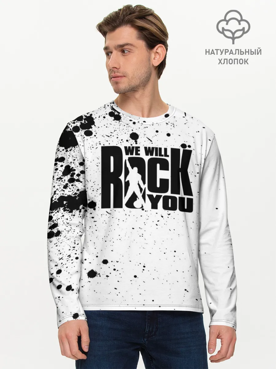 Мужской лонгслив базовый / Queen - We Will Rock You