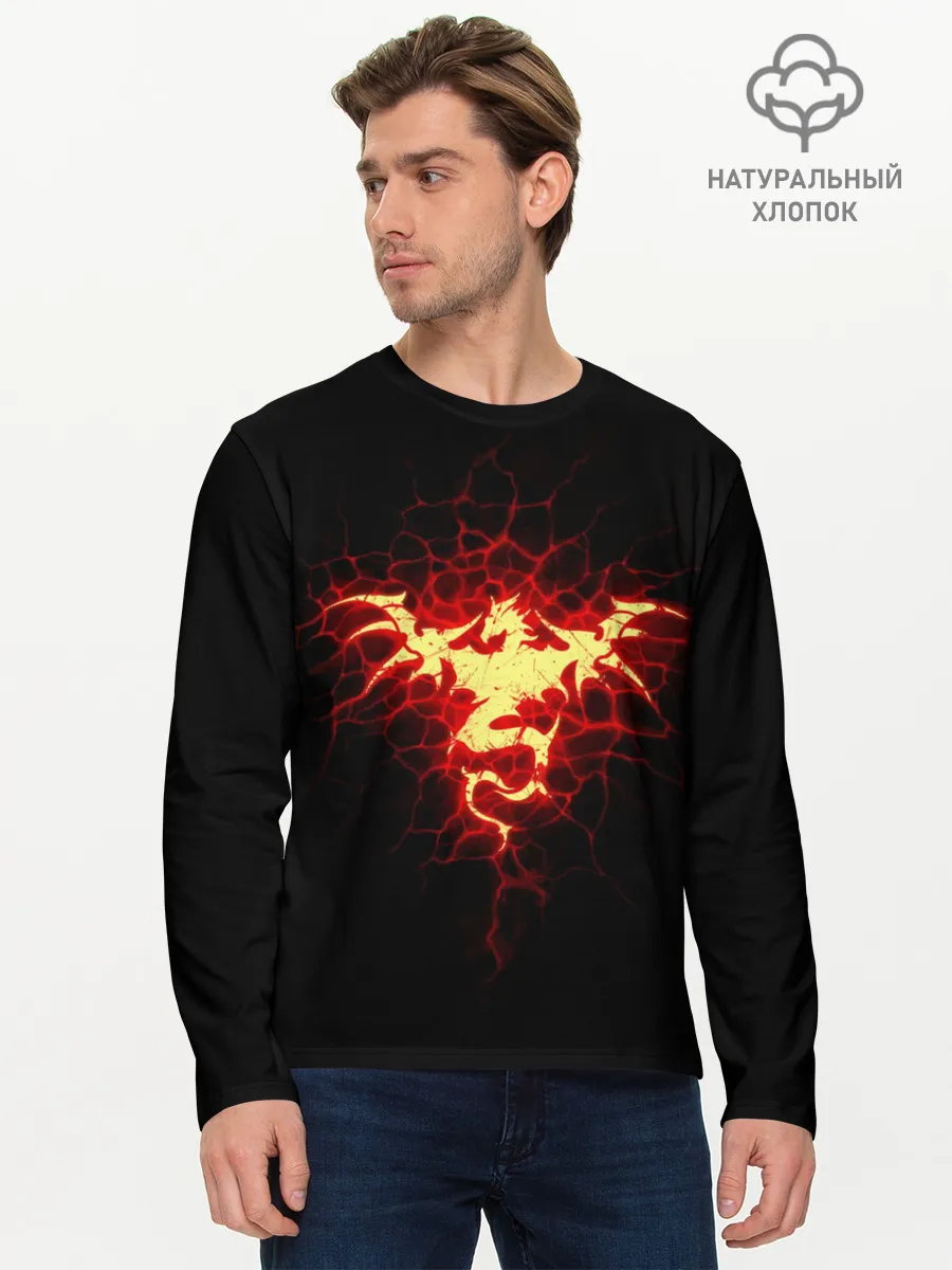 Мужской лонгслив базовый / Огненный Дракон