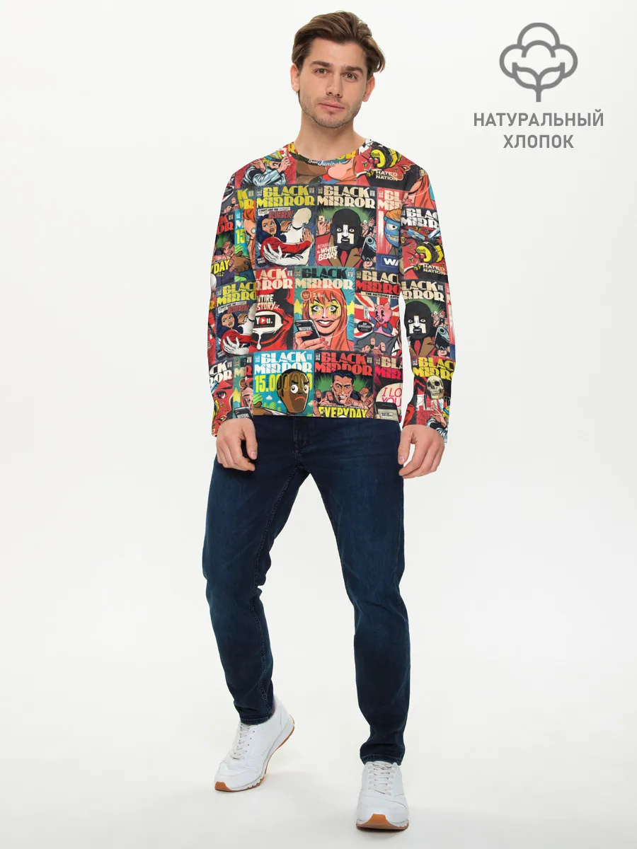 Мужской лонгслив базовый / ЧЕРНОЕ ЗЕРКАЛО