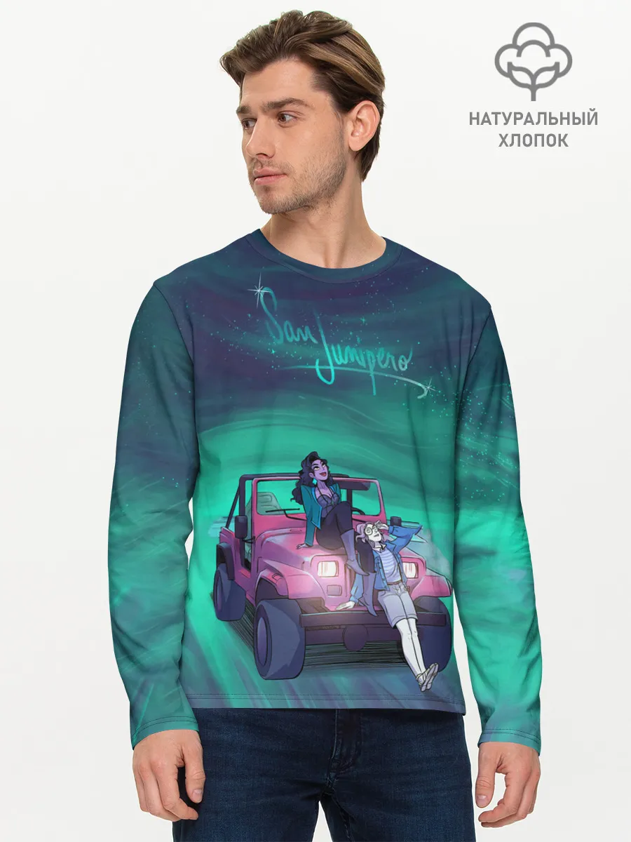 Мужской лонгслив базовый / ЧЕРНОЕ ЗЕРКАЛО