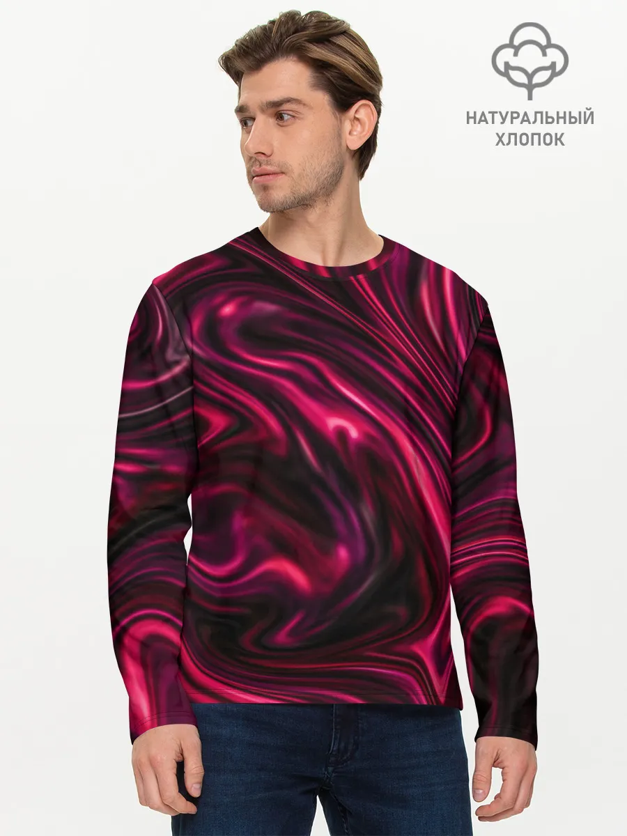 Мужской лонгслив базовый / Abstract Fluid
