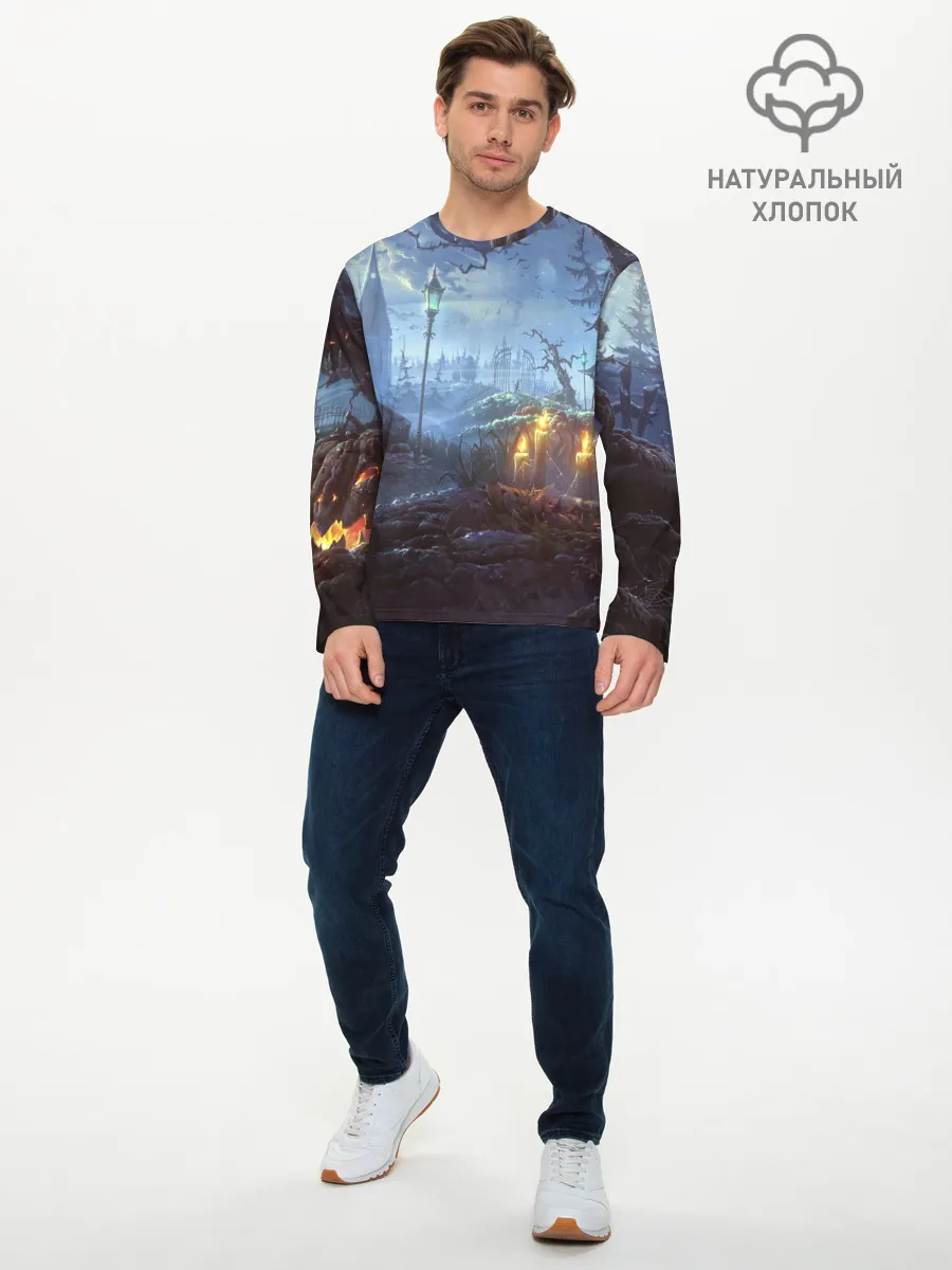 Мужской лонгслив базовый / Halloween