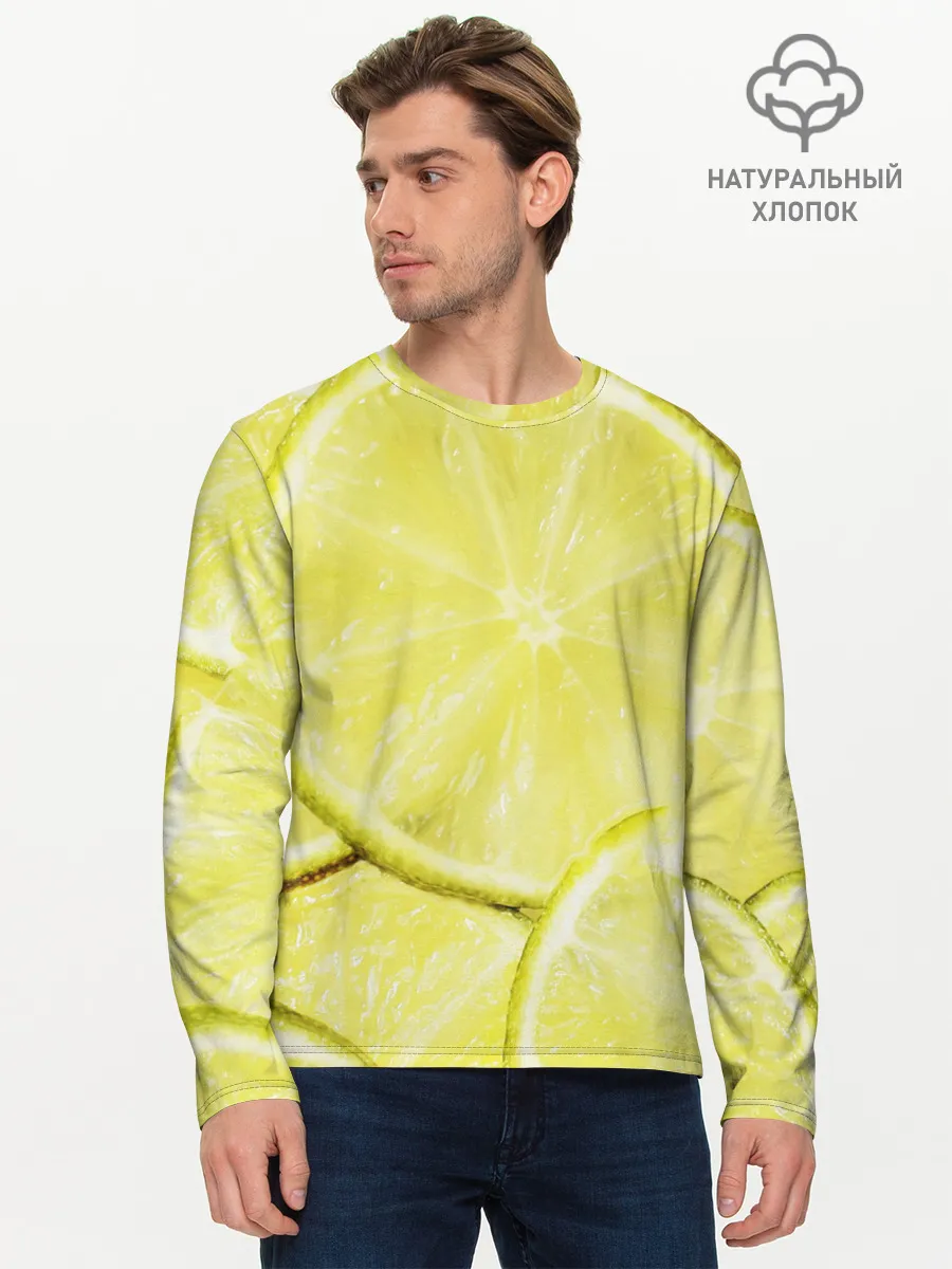 Мужской лонгслив базовый / Лайм