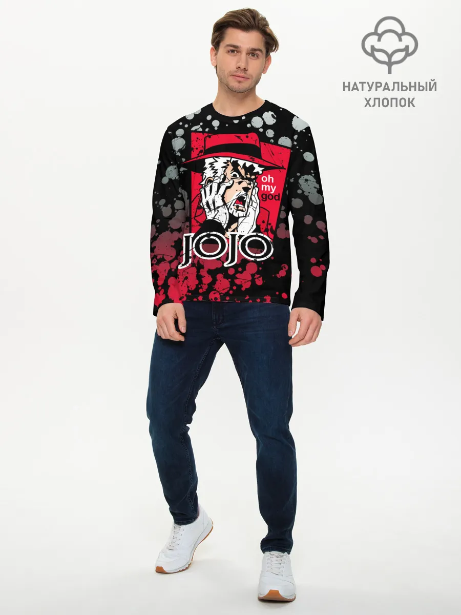 Мужской лонгслив базовый / Приключения ДжоДжо