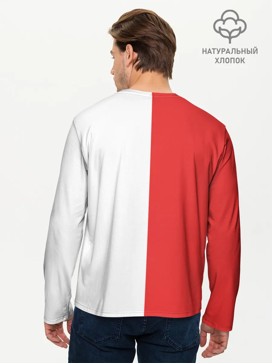Мужской лонгслив базовый / Красно-белая форма