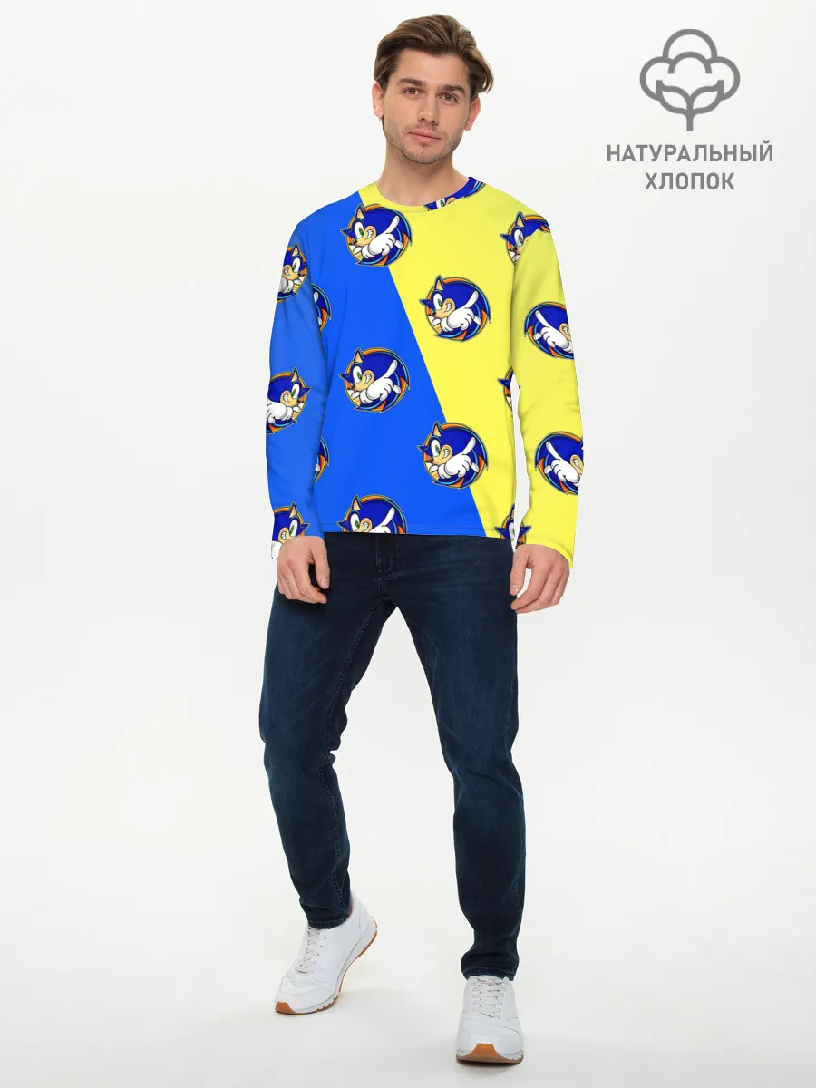 Мужской лонгслив базовый / Sonic - Соник