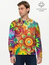 Мужской лонгслив базовый / Психоделия | Яркая