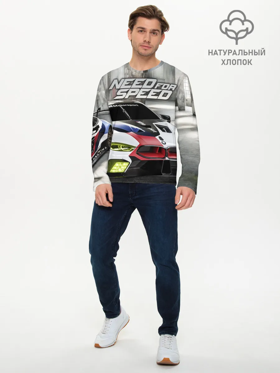 Мужской лонгслив базовый / Need for Speed