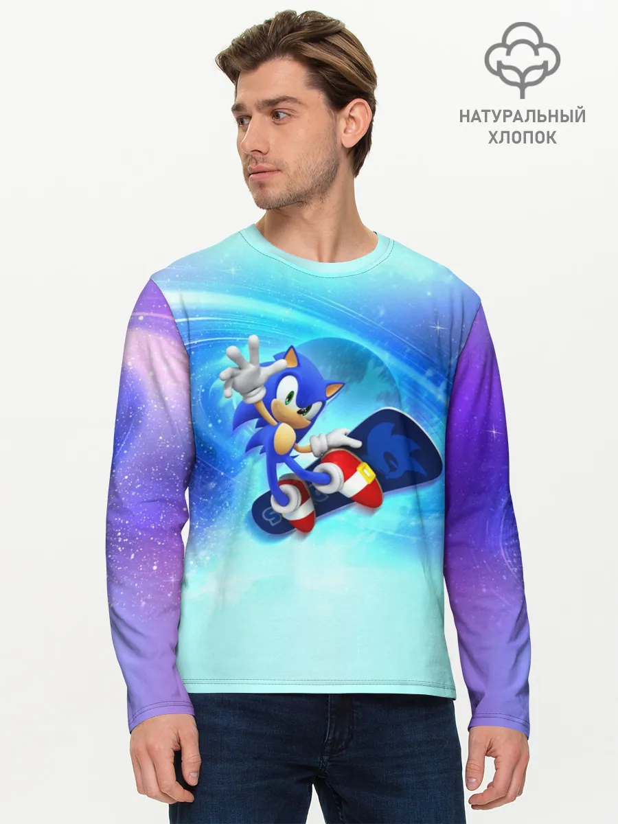 Мужской лонгслив базовый / Соник