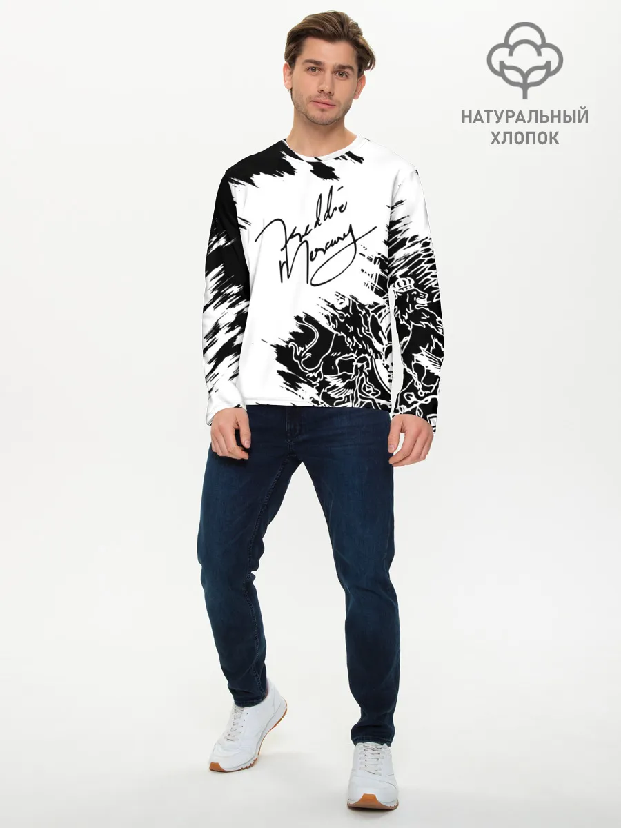 Мужской лонгслив базовый / Автограф Фредди Меркьюри