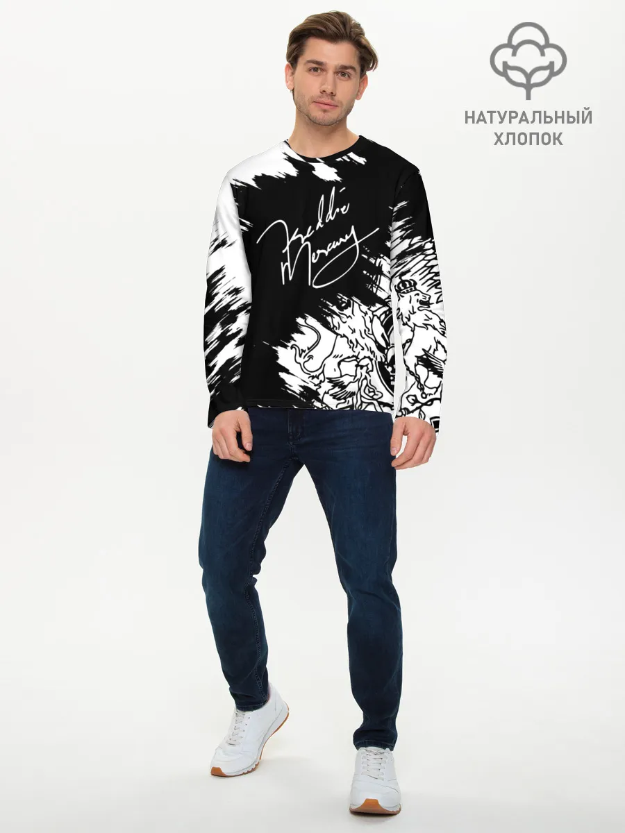 Мужской лонгслив базовый / Автограф Фредди Меркьюри