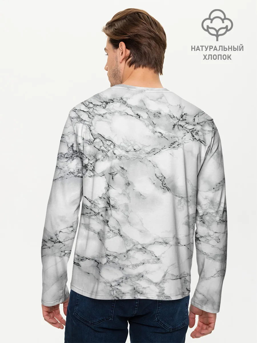 Мужской лонгслив базовый / Мрамор