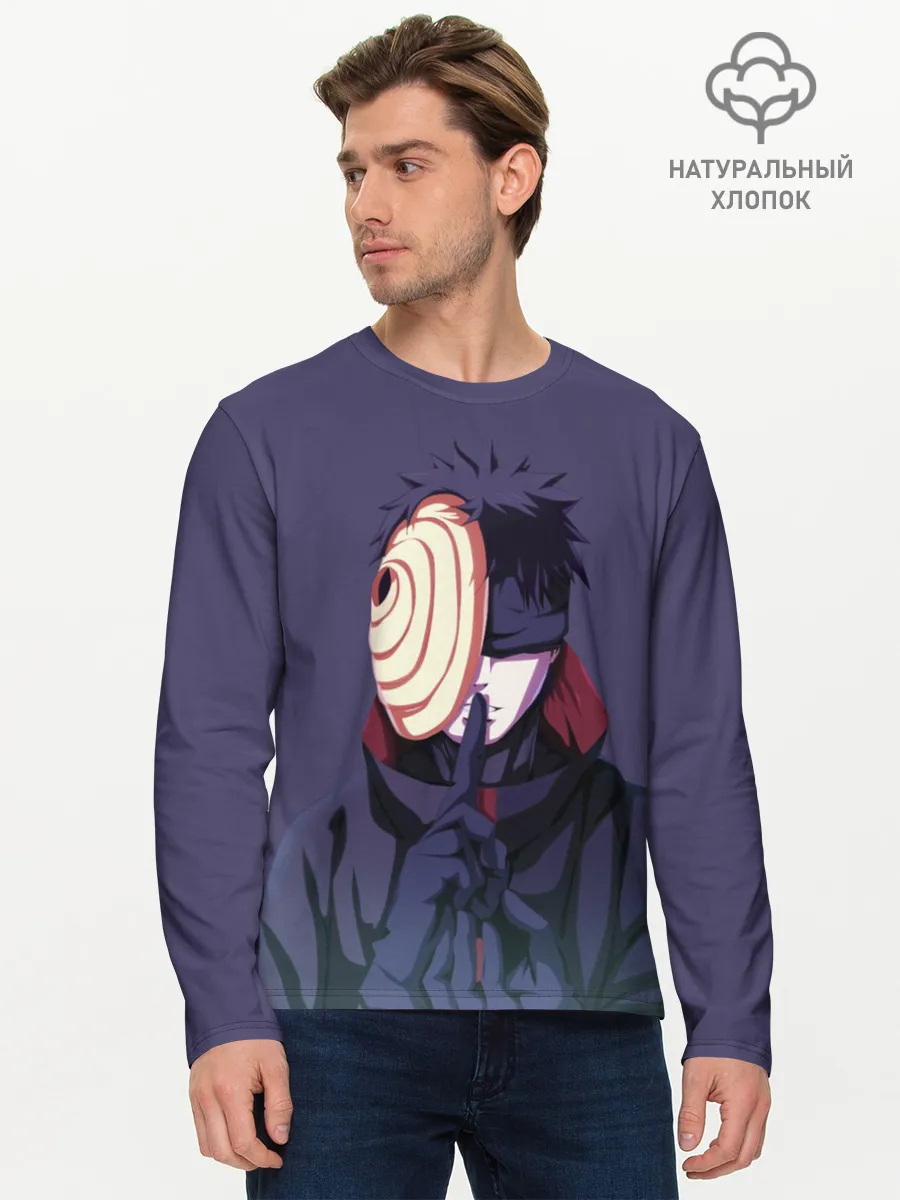Мужской лонгслив базовый / Обито Учиха