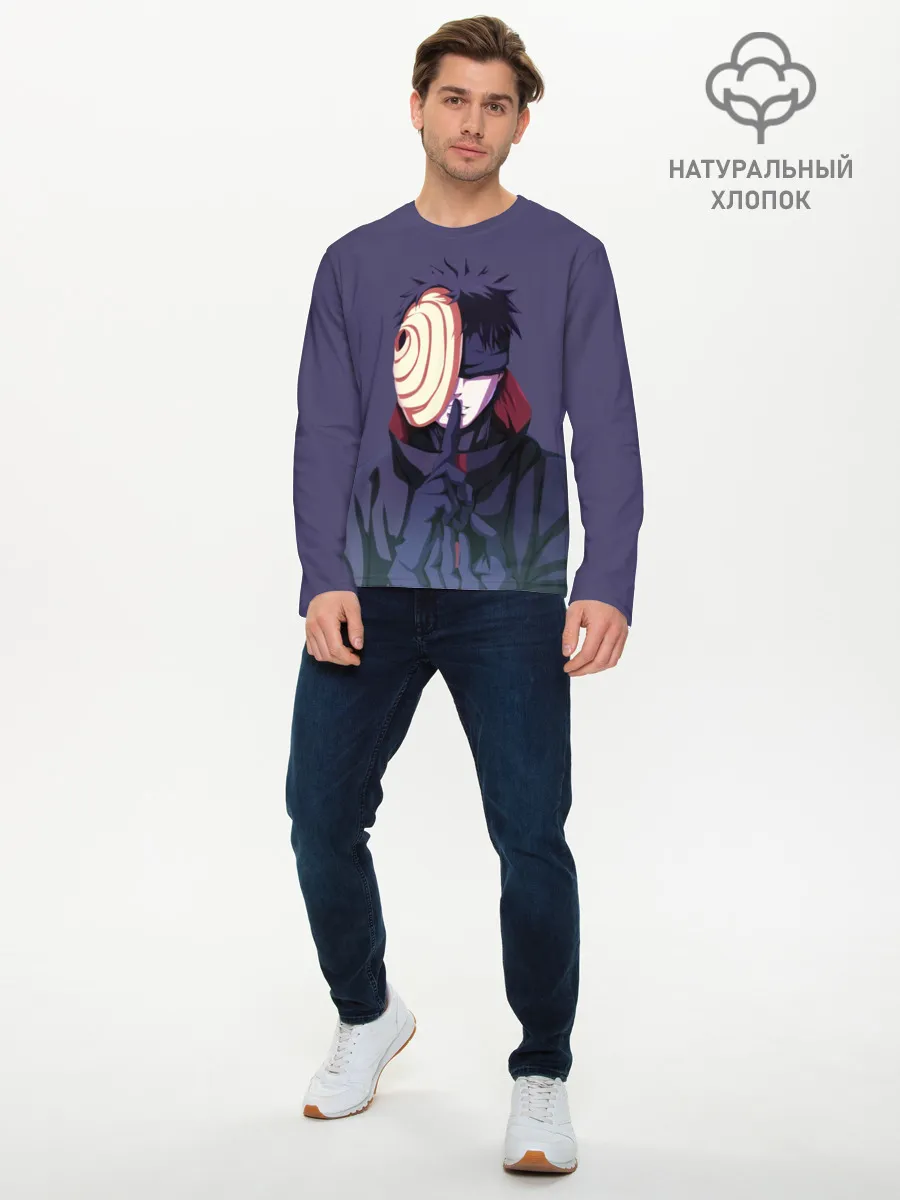 Мужской лонгслив базовый / Обито Учиха