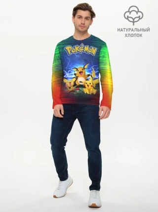 Мужской лонгслив базовый / Pikachu