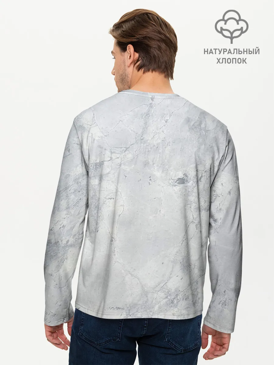 Мужской лонгслив базовый / Мрамор