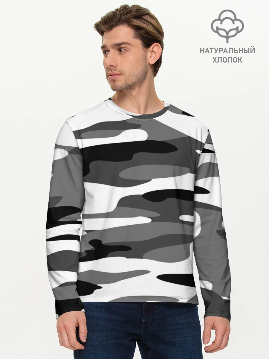 Мужской лонгслив базовый / Камуфляж Sabaton без лого